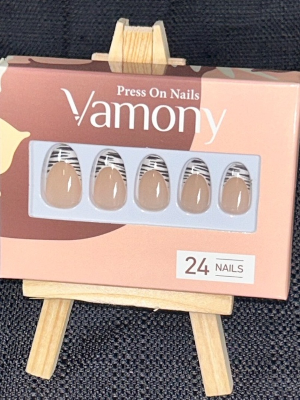 Zebra‎ Print French Tip Nails Nude Press On Nails Short Almond Trendy Neutral